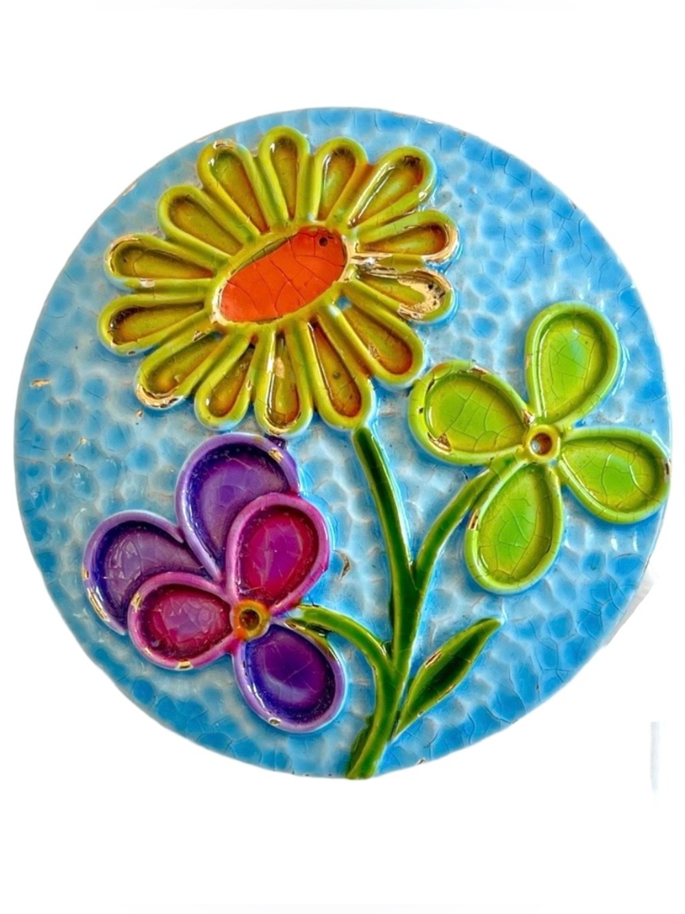 Vintage Signed ART Arthur Pepper Floral Enamel And Metal Brooch